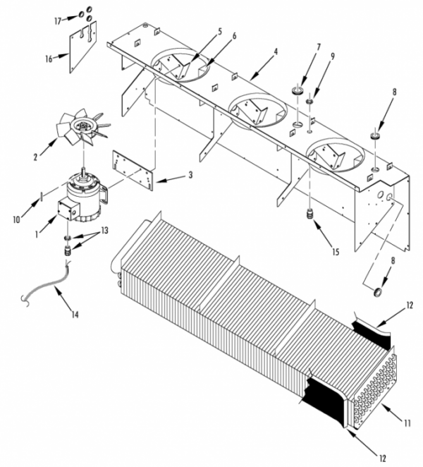 EVAPORATOR FAN GROUP (THREE FANS)