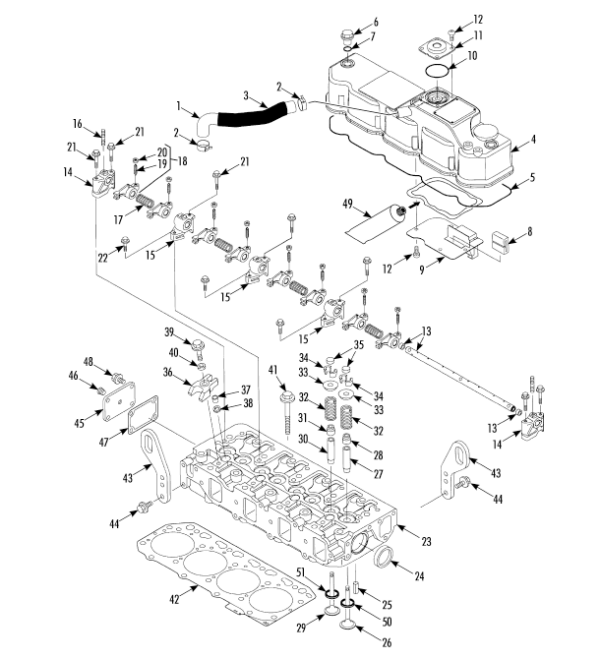 CYLINDER HEAD & VALVE COVER (TK486 series)