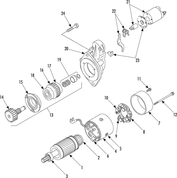 STARTER ASSEMBLY 12 VOLT (TK486 series)